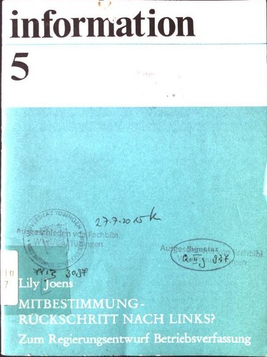 Mitbestimmungrückschritt nach